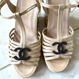 Chanel Platform/Wedge Sandals (fits like size 9)